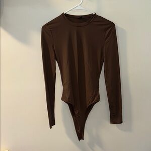SHEIN Chocolate Long Sleeve Bodysuit